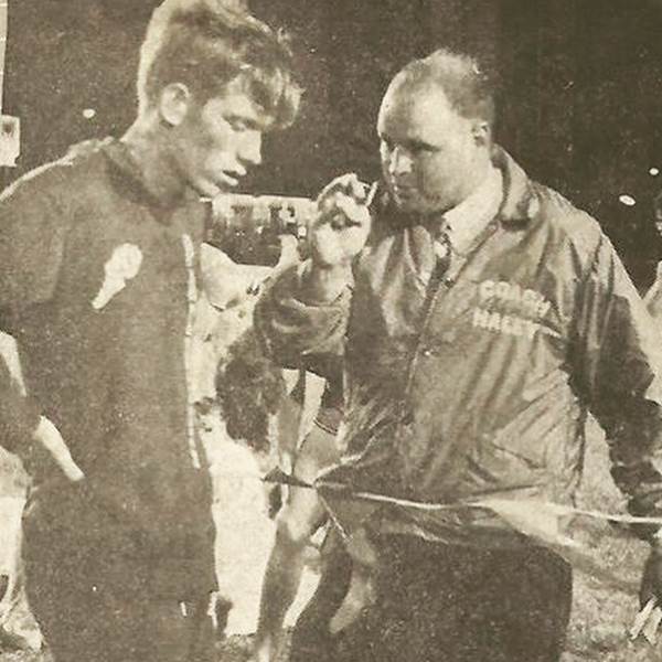 Wes Koenig with Coach Brent Haley in 1971